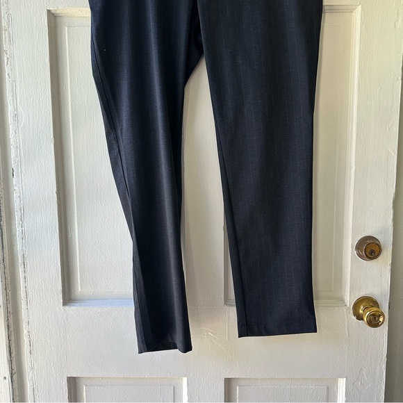 Hörst Stretch Navy Stripped Straight Leg Slacks - Picture 4 of 6